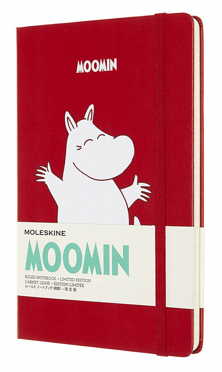 Блокнот в линейку Moleskine "LE MOONIM" Large 130x210 мм 192 стр, твердая обложка, красный