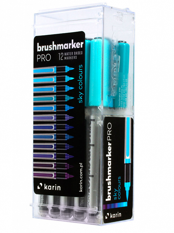 Набор маркер-кистей Karin "Brushmarker Pro" Небесная палитра 12 цв.