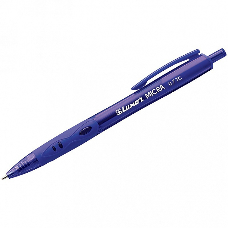 Ручка шариковая автоматическая Luxor "Micra" 0,7 мм, синяя (европодвес)