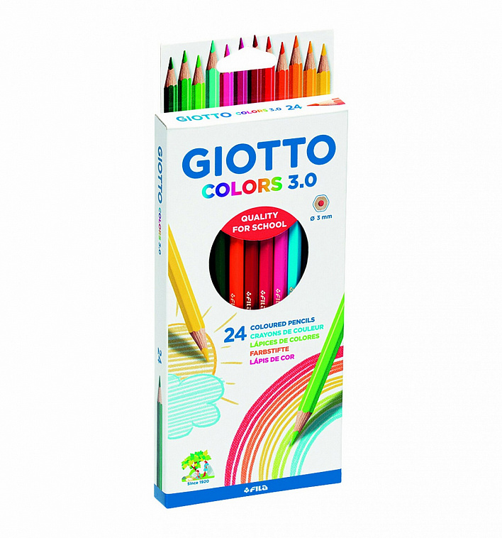 Набор карандашей цветных Fila Giotto "Colors" 24 цв в картоне 