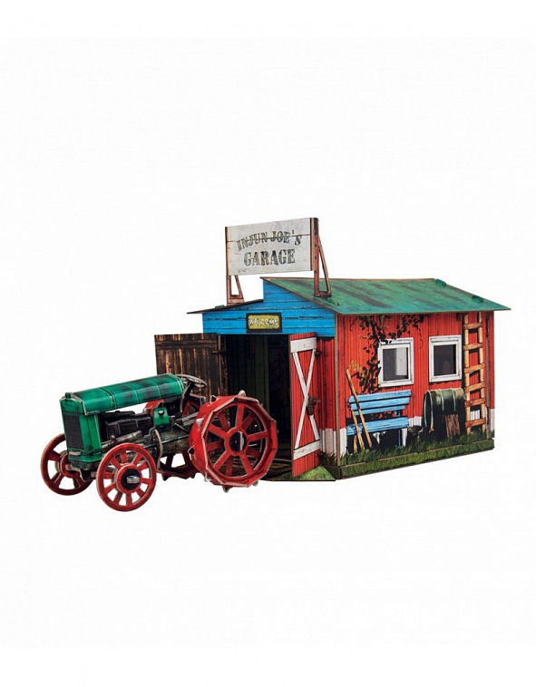 Сборная модель из картона "Трактор и гараж"