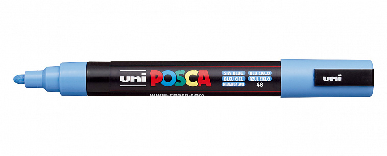 Маркер UNI "POSCA" PC-5M, 1,8-2,5 мм, наконечник пулевидный, цвет голубое небо 606x758