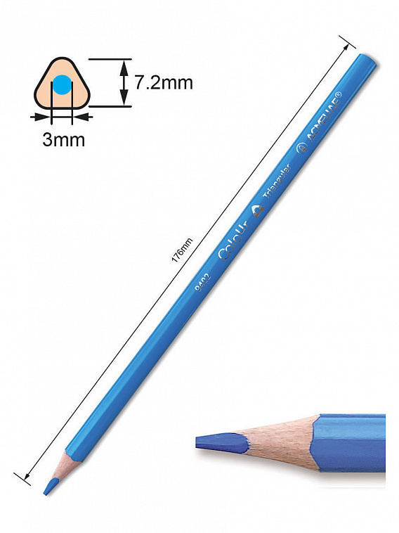 Набор карандашей цветных трехгранных Acmeliae 24 цв, в картонном футляре