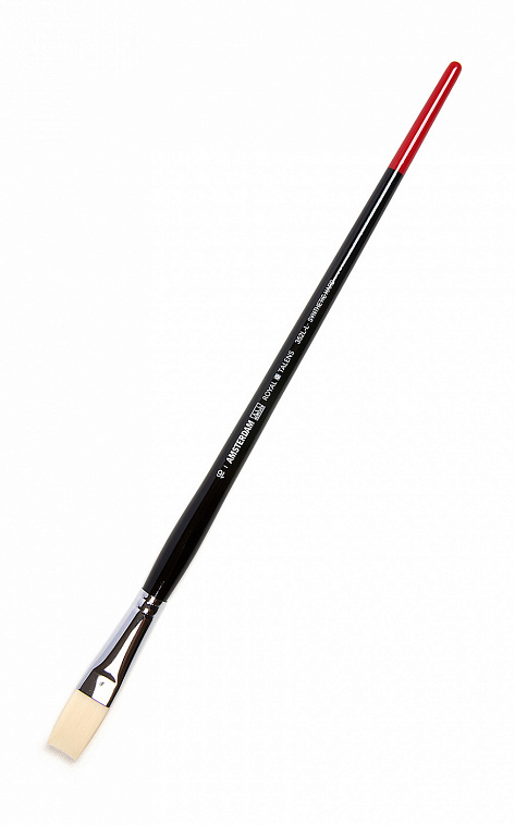 Кисть синтетика жесткая плоская удлиненная Talens "Amsterdam 352L" длинная ручка