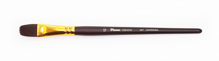 Кисть синтетика №12 овальная Pinax "Creative 697" жесткая, короткая ручка  606x758