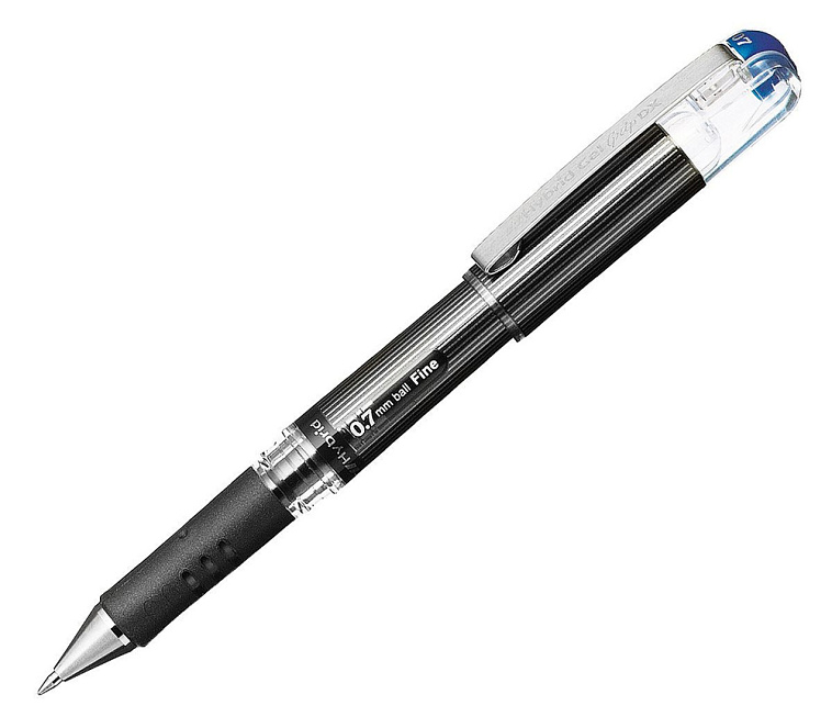 Ручка гелевая с металлическим наконечником Pentel "Hybrid Gel Grip DX" 0,7 мм, цвет чернил: синий 606x758
