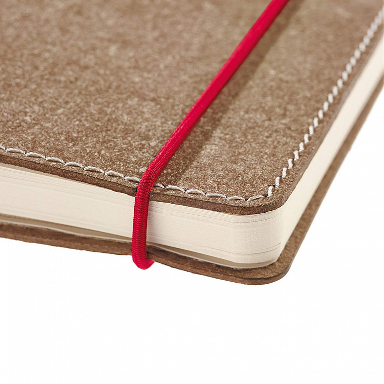 Блокнот в линейку SenseBook "Red Rubber" L 20,5x28,5 см на резинке, обл. композиционная кожа
