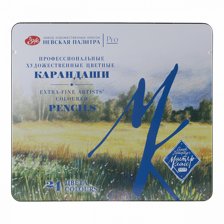 Набор карандашей цветные "Мастер-Класс", 24 цвета, в жестяном пенале 606x758