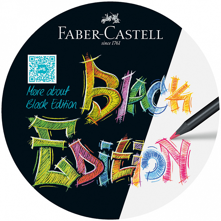 Набор карандашей цветных Faber-Castell "Black Edition" 12 цв., трехгран., черное дерево, картон