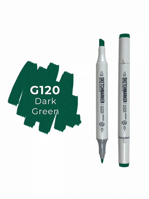 Маркер двухсторонний на спиртовой основе Sketchmarker Цвет Темный зеленый 606x758