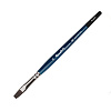 Кисть белка микс №8 плоская Roubloff premium ручка синяя короткая