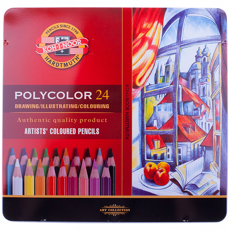 Набор карандашей цветных Koh-I-Noor "Polycolor" 24 шт в металле  