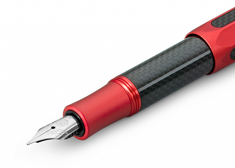 Ручка перьевая Kaweco AC Sport, чернила синие, корпус красный
