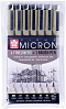 Набор капиллярных ручек Sakura "PIGMA MICRON" 6 шт (0,2 мм - 0,5 мм) Черный 1