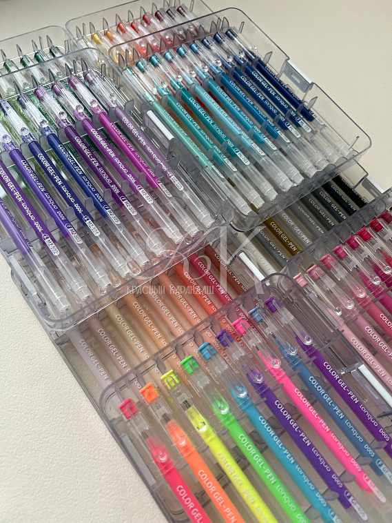 Набор ручек гелевых Languo, 0,6 мм, 72 цвета 606x758