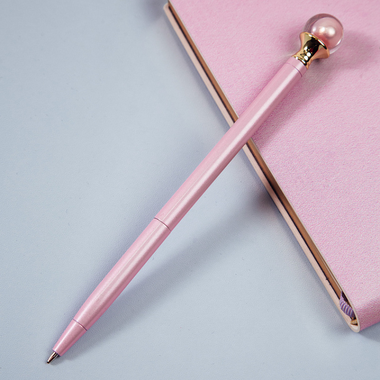 Ручка шариковая автоматическая MESHU "Pink pearl" синяя, 1,0 мм