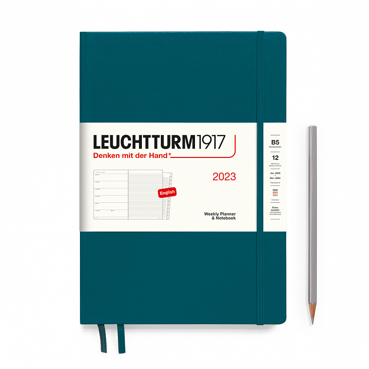 Еженедельник-блокнот датир. Leuchtturm1917 Composition B5 на 2023г, дни без расписания, 72л, тв. обл