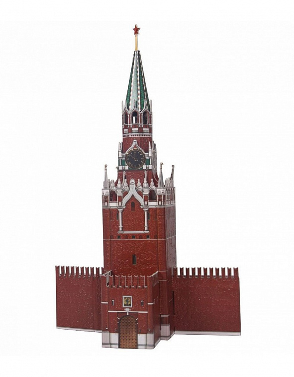 Сборная модель из переплетного картона Архитектурные памятники "Спасская башня Московского Кремля"
