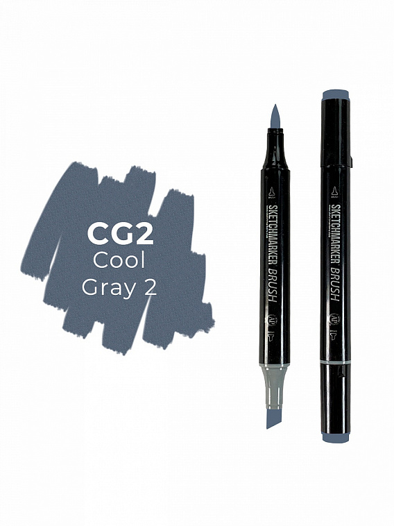 Маркер двухсторонний на спиртовой основе Sketchmarker Brush Цвет Прохладный серый 2 606x758