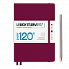 Блокнот в линейку Leuchtturm Edition А5 203 стр., твердая обложка винный