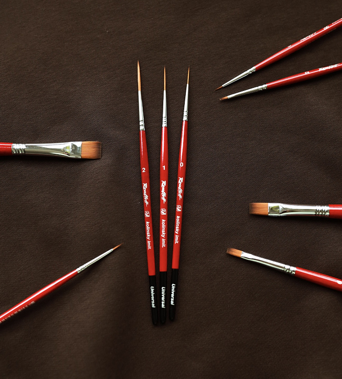 Кисть синтетика имитация колонка №2 лайнер Roubloff "1S44" ручка фигурная 606x758