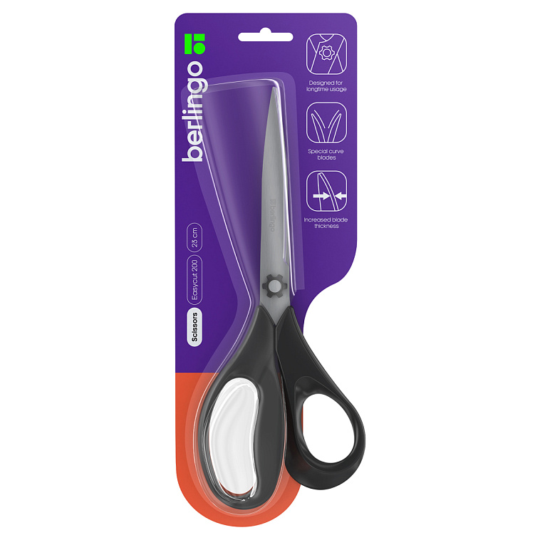 Ножницы Berlingo "Easycut 200" 23 см, эргономичные ручки, европодвес 606x758