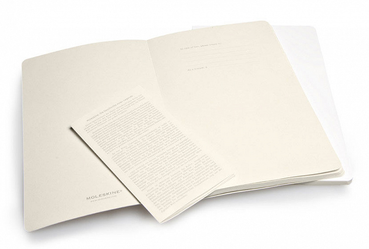 Записная книжка в линейку Moleskine "Volant" Large, 130х210 мм 96 стр мягкая обложка белая (2шт)