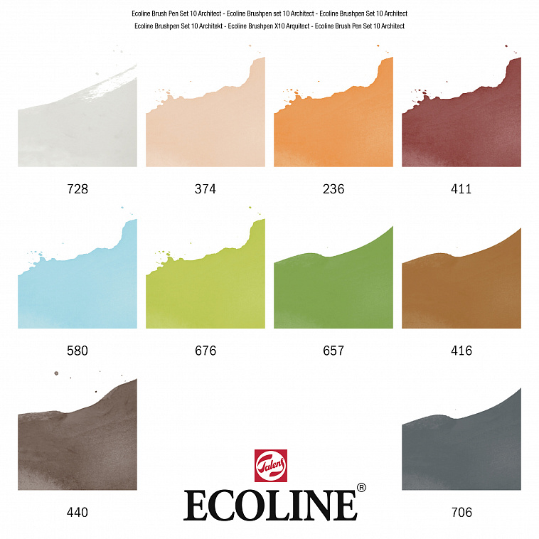 Набор маркеров Talens "Ecoline" 10 шт архитектура, в пластиковой упаковке