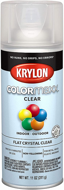 Лак защитный Krylon "Colormaxx Acrylic Crystal clear" 311 г, матовый, в аэрозоли