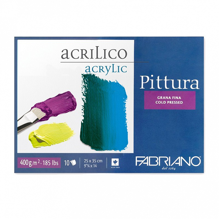 Блокнот-склейка для акрила Fabriano "Pittura" 25х35 см 10 л 400 г 606x758