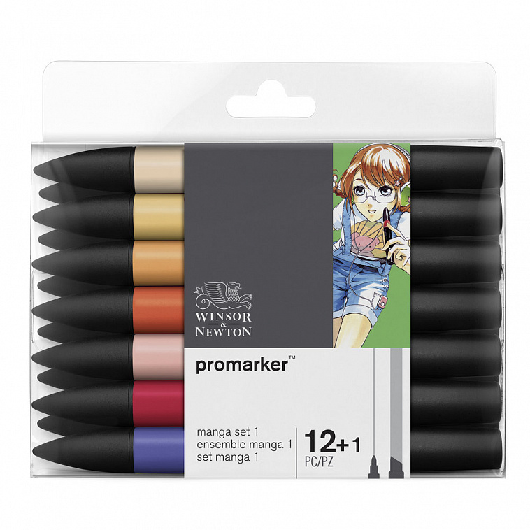 Набор маркеров ProMarker Manga 12 цветов + 1 блендер, вариант 1