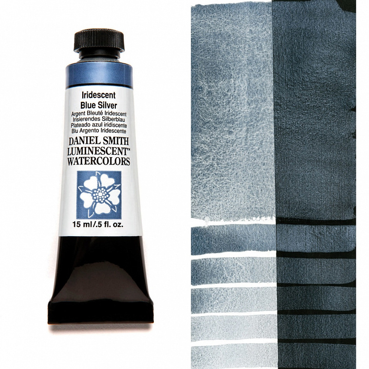 Акварель Daniel Smith в тубе 15 мл Сине-серебристая иридисцентная/Iridescent Blue Silver  606x758