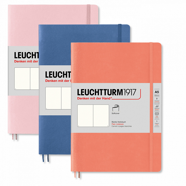 Записная книжка нелинованная Leuchtturm А5 123 стр., мягкая обложка винная