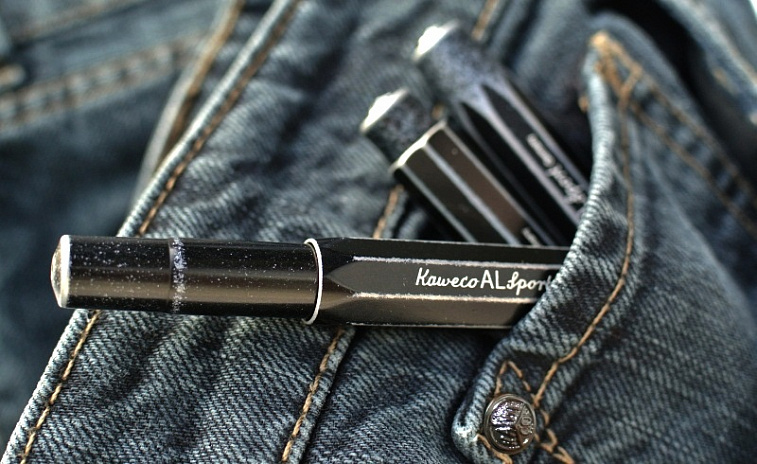 Ручка перьевая Kaweco AL Sport EF 0,5 мм, чернила синие, корпус розовое золото
