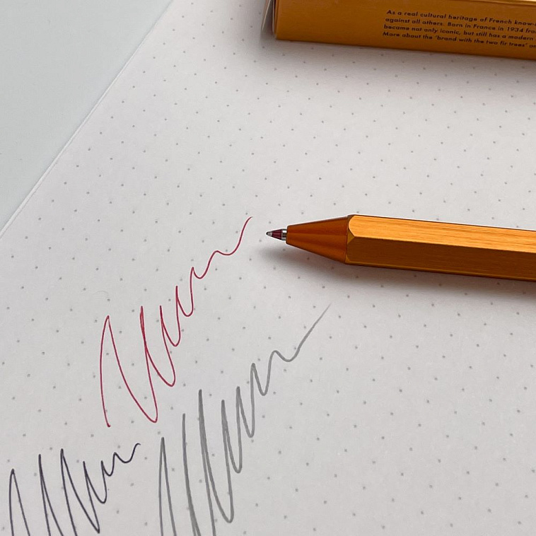 Ручка мультисистемная Rhodia, 3в1 (черный+красн+кар 0,5), корпус Оранжевый 606x758