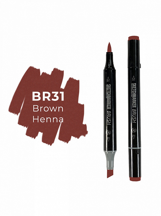 Маркер двухсторонний на спиртовой основе Sketchmarker Brush Цвет Коричневая хна 606x758