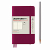 Записная книжка в точку Leuchtturm Pocket A6 123 стр., мягкая обложка винная