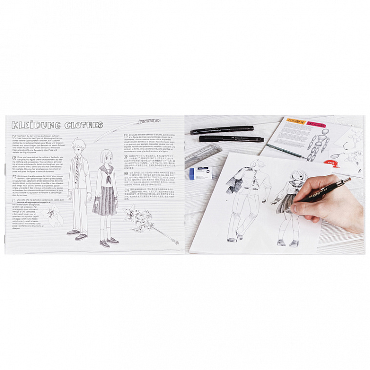 Набор капиллярных ручек Faber-Castell "Pitt Artist Pen Manga Starter Set", 0,1/0,7мм/Brush, мех. кар