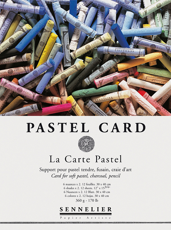 Альбом-склейка для пастели Sennelier "Pastel Card" 30х40 см 12 л 360 г, 6 цветов 606x758
