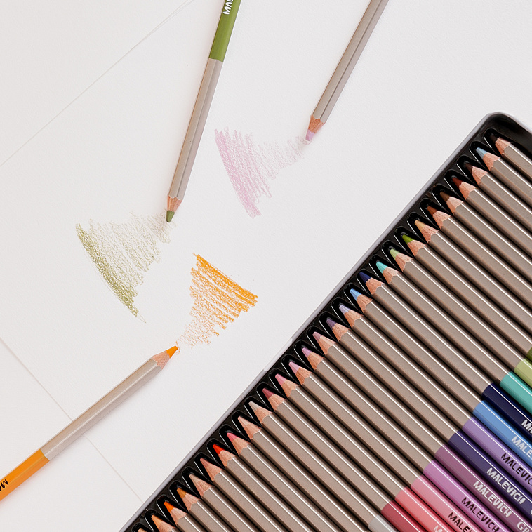 Набор карандашей цветных  Малевичъ "GrafArt PRO" Портрет, 30 цветов 606x758