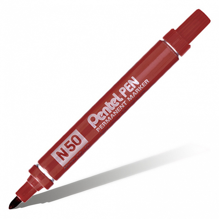 Маркер перманентный Pentel "Pen" 4,3 мм пулеобразный наконечник, красный