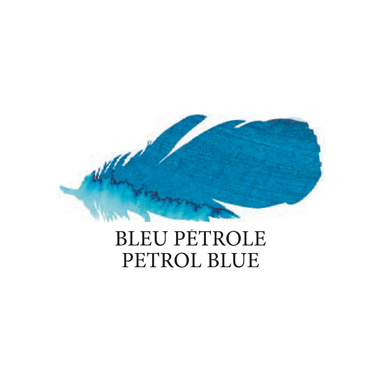 Акварельные чернила Jacques Herbin Éclats, 50 мл, Petrol blue Темный сине-зеленый 606x758