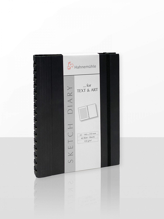 Блокнот-дневник на спирали Hahnemuhle "Sketch diary" А5 60 л 120 г (линейки и чистые)   606x758