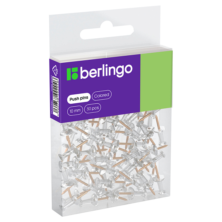 Кнопки силовые Berlingo 30 шт., цветные, ПВХ упак., европодвес, розовое золото 606x758