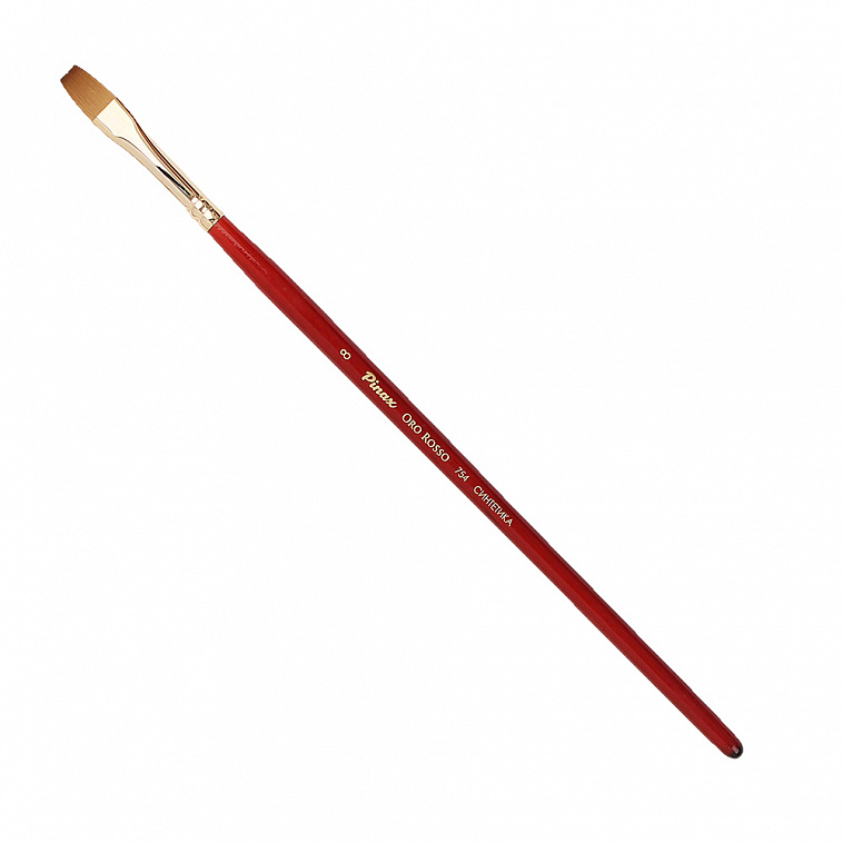 Кисть синтетика №8 плоская Pinax "Oro Rosso 754" короткая ручка 606x758