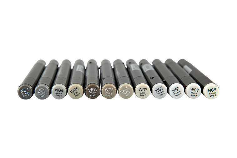 Набор маркеров Sketchmarker "Brush Pro Gray Set" 12 цветов в картонной упаковке 606x758