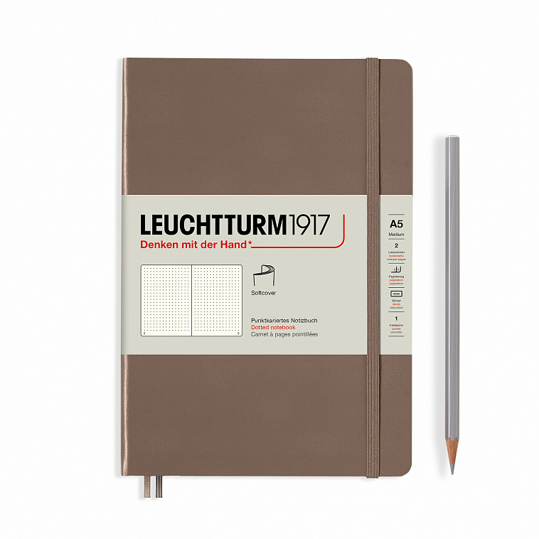 Записная книжка в точку Leuchtturm Rising Colours А5 123 стр., мягкая обложка теплая земля