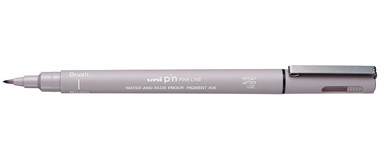 Линер UNI PIN brush 200 (S) кисть, светло-серый