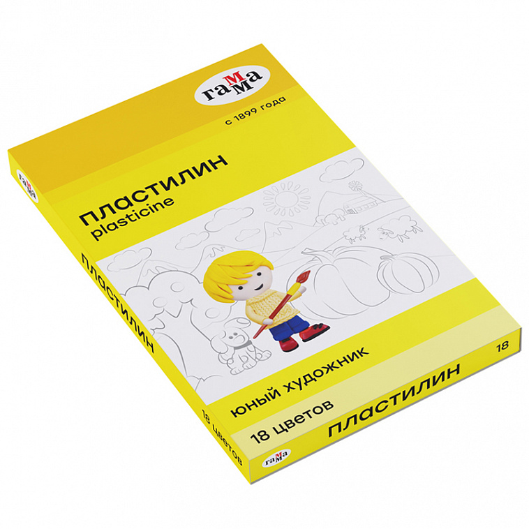 Набор пластилина Гамма "Юный Художник" 18 цв 606x758
