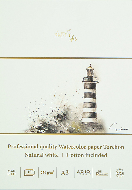 Альбом-склейка для акварели SMLT Watercolor А3 10 л 250 г торшон 606x758